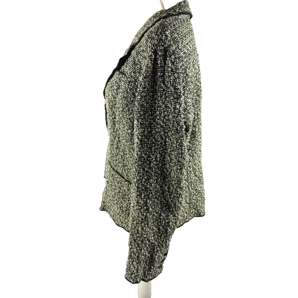 Chico's Women's Blazer Black White Size 2 Large - Picture 4 of 7